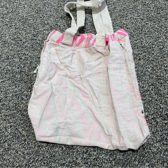 Canvas Bag Hot Pink Zebra Print Small Reusable Grocery Shop Tote - Picture 5 of 5